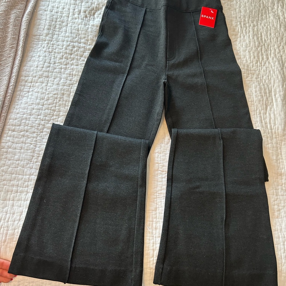 SPANX Charcoal Wide-Leg Trousers